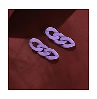 Sohi Women's Purple Chain-link Drop Earrings