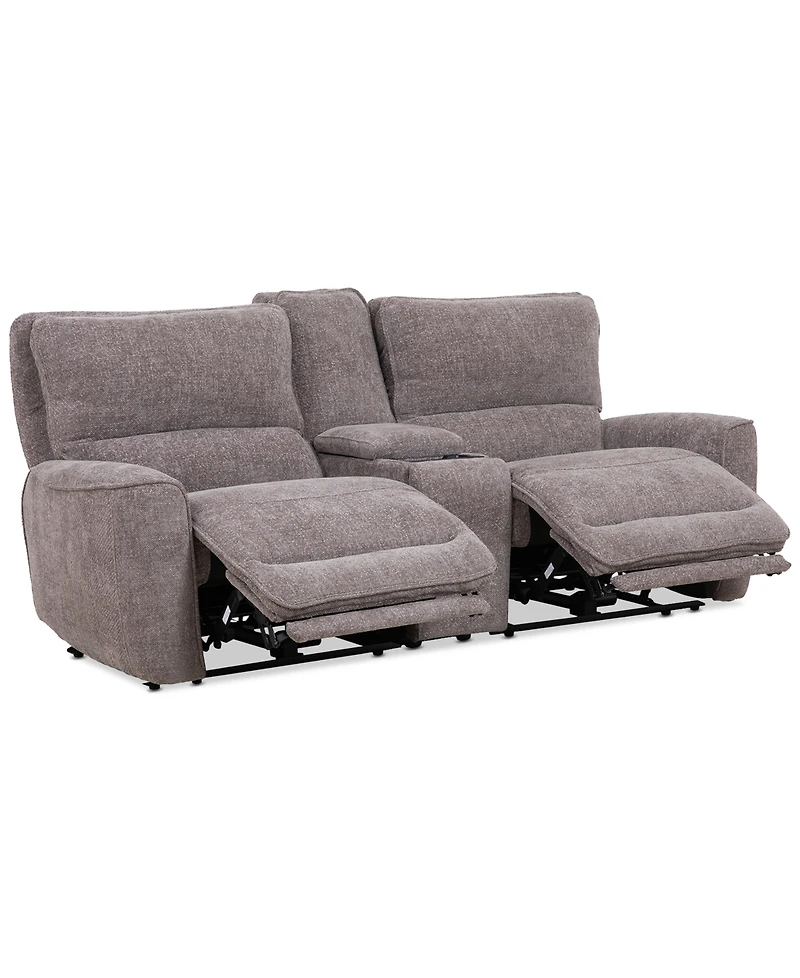 Closeout! Deklyn 89" 3-Pc. Zero Gravity Fabric Sofa with 2 Power Recliners & 1 Console, Created for Macy's