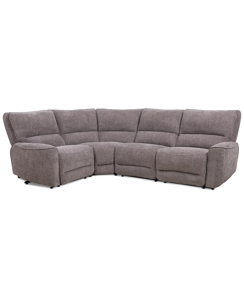 Closeout! Deklyn 116" 4-Pc. Zero Gravity Fabric Sectional with 2 Power Recliners, Created for Macy's