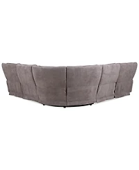 Closeout! Deklyn 116" 5-Pc. Zero Gravity Fabric Sectional with 2 Power Recliners, Created for Macy's