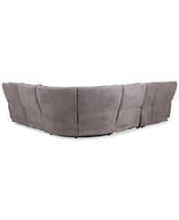 Closeout! Deklyn 129" 6-Pc. Zero Gravity Fabric Sectional with 2 Power Recliners & Consoles, Created for Macy's