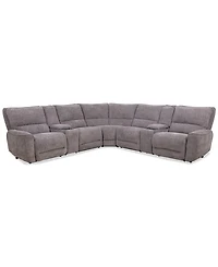 Closeout! Deklyn 129" 7-Pc. Zero Gravity Fabric Sectional with 2 Power Recliners & Consoles, Created for Macy's