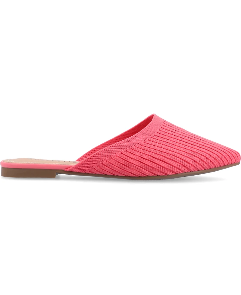 Journee Collection Women's Aniee Wide Width Knit Slip On Mules