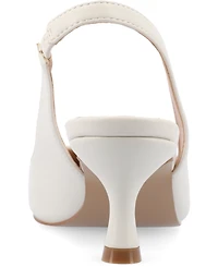 Journee Collection Women's Mikoa Slingback Pointed Toe Kitten Heels