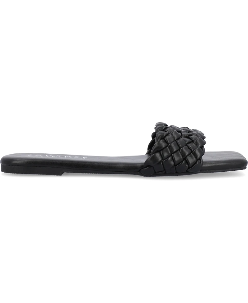 Journee Collection Women's Sawyerr Wide Width Braided Square Toe Sandals
