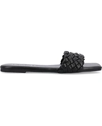 Journee Collection Women's Sawyerr Wide Width Braided Square Toe Sandals