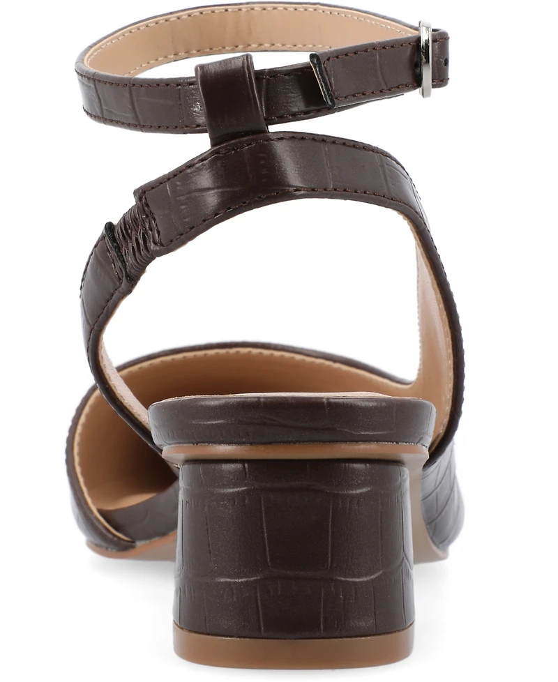 Journee Collection Women's Keefa Ankle Strap Slingback Heels