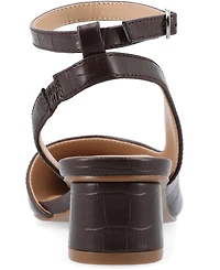 Journee Collection Women's Keefa Ankle Strap Slingback Heels