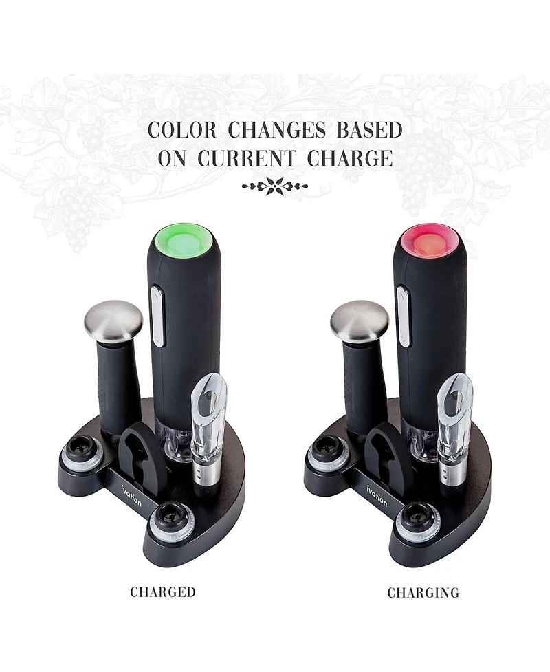 Ivation -Piece Wine Set, Electric Wine Opener
