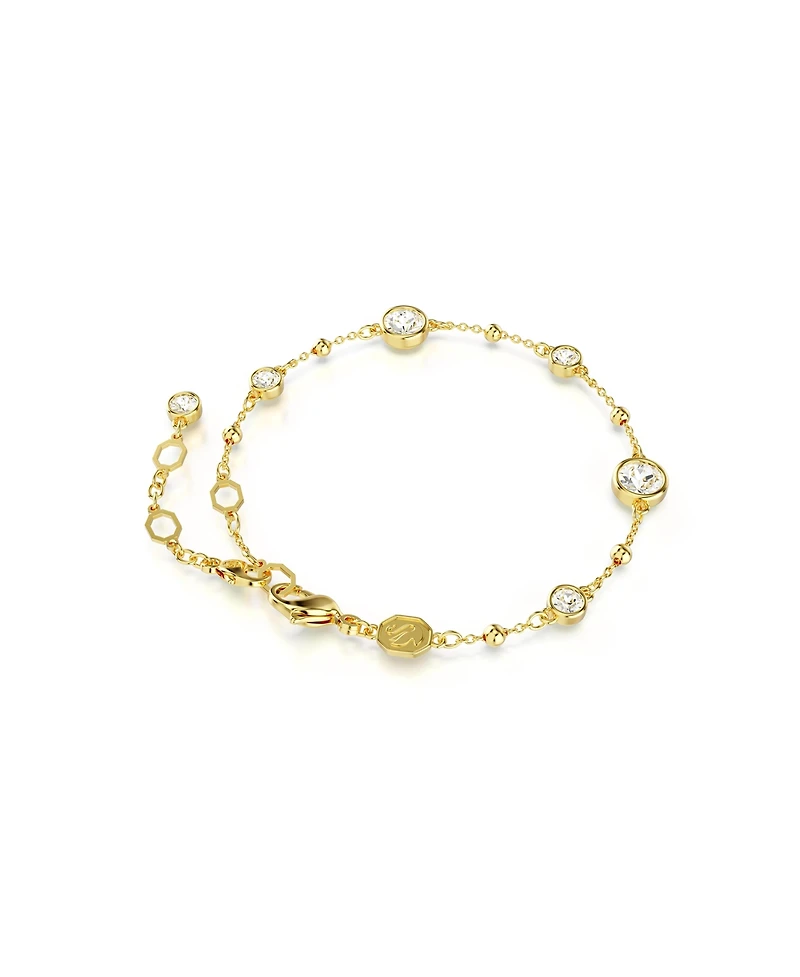 Swarovski Round Cut, White, Gold-Tone Imber Bracelet