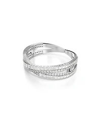 Swarovski Infinity, White, Rhodium Plated Hyperbola Cuff Bracelet