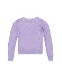 Hope & Henry Girls' Scallop Edge Mesh Dot Cardigan, Infant