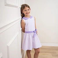 Hope & Henry Girls' Peter Pan Collar Seersucker Dress