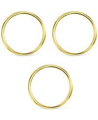 3-Pc. Set Enamel & Polished Stack Rings 14k Gold-Plated Sterling Silver