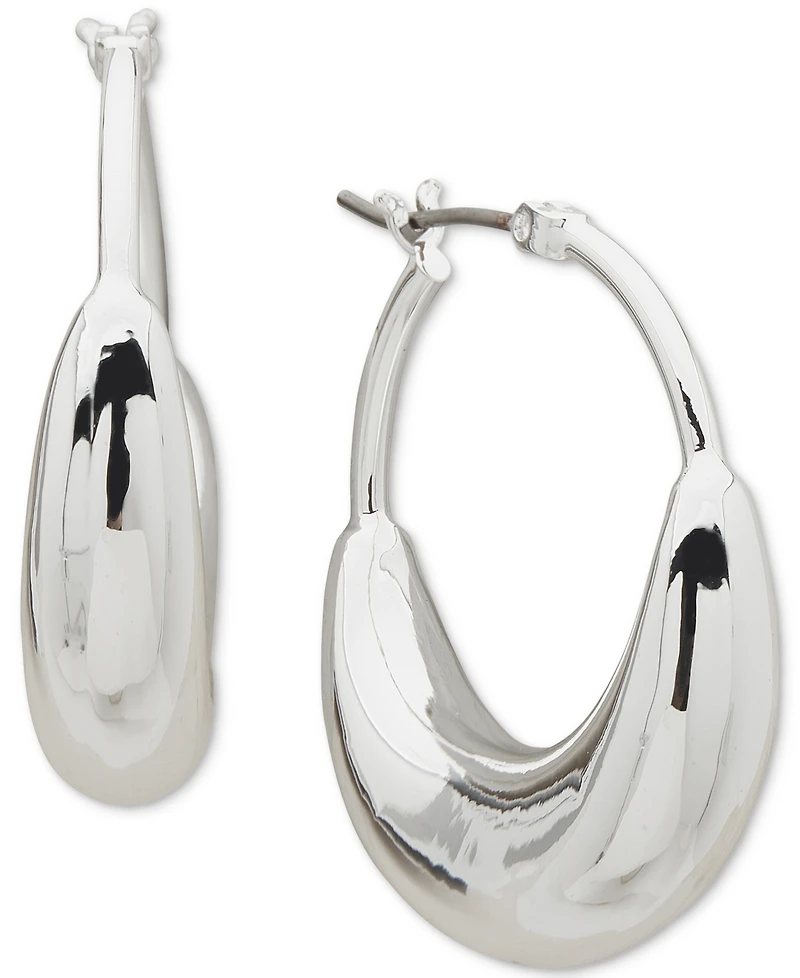 Dkny Medium Puffy Sculptural Elongated Hoop Earrings
