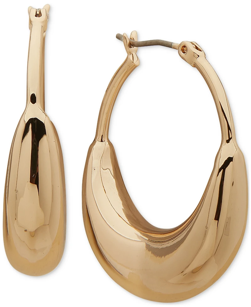 Dkny Medium Puffy Sculptural Elongated Hoop Earrings