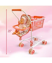 The New York Doll Collection Toy Shopping Cart Floral