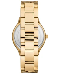 Michael Kors Women's Slim Runway Three-Hand Gold-Tone Stainless Steel Watch 38mm