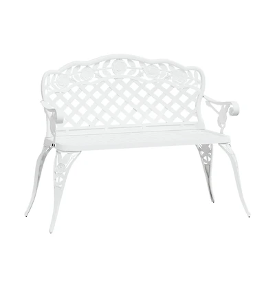 vidaXL Patio Bench 42.5" Cast Aluminum White