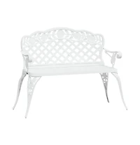 vidaXL Patio Bench 42.5" Cast Aluminum White