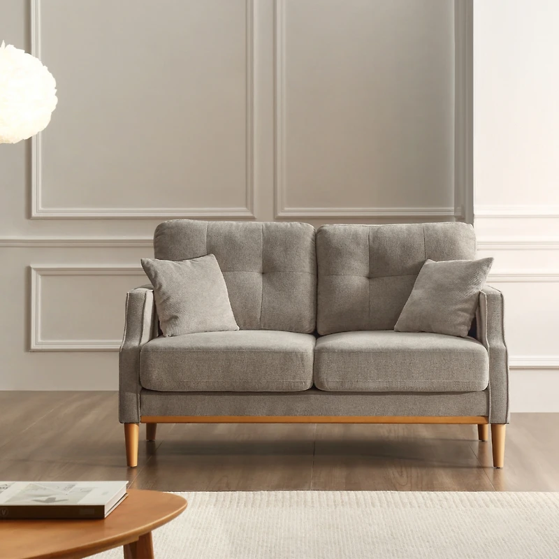 Simplie Fun Living Space Sofa 2 Seater, Loveseat With Waterproof Fabric, Usb Charge