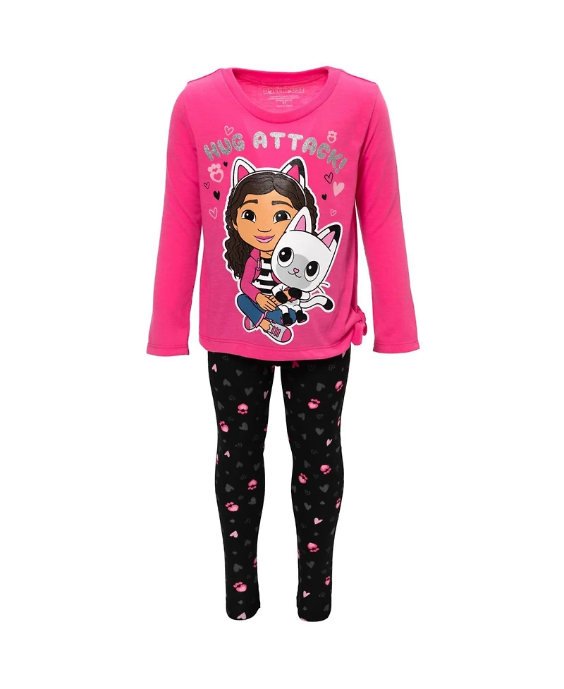 Gabby's Dollhouse Little Girls Dreamworks T-Shirt and Leggings Outfit Set