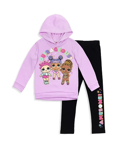 L.o.l. Surprise! Little Girls Pullover Fleece Hoodie and Leggings Outfit Set