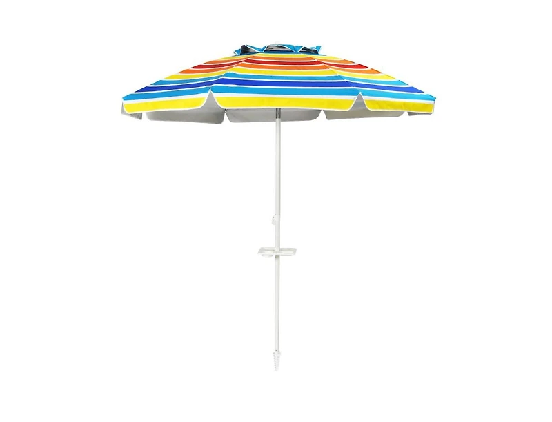 Portable Outdoor Beach Umbrella with Sand Anchor and Tilt Mechanism