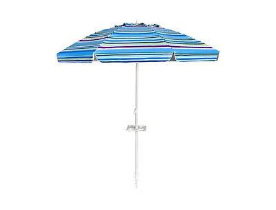 Portable Outdoor Beach Umbrella with Sand Anchor and Tilt Mechanism