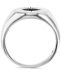 Black Spinel (1/20 ct. t.w.) & Lab-Grown Blue Accent Evil Eye Ring Sterling Silver