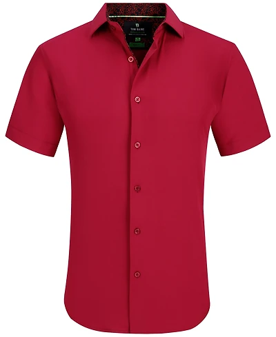 Men's Slim Fit Short Sleeve Performance Button Down Dress Shirt