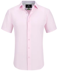 Men's Slim Fit Short Sleeve Performance Button Down Dress Shirt