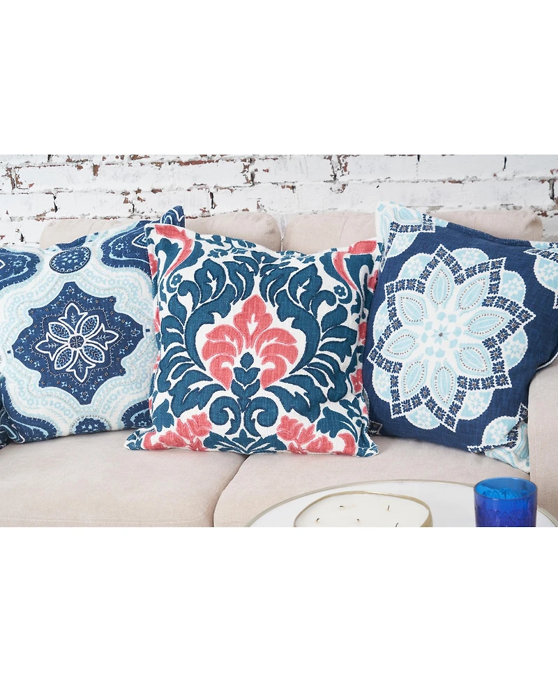 William Indigo Blue and Surf Pillow, 20" x 20"