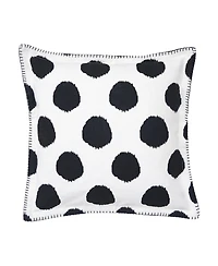 Dot Onyx Black Polka Dot Printed Throw Pillow, 20" x 20"
