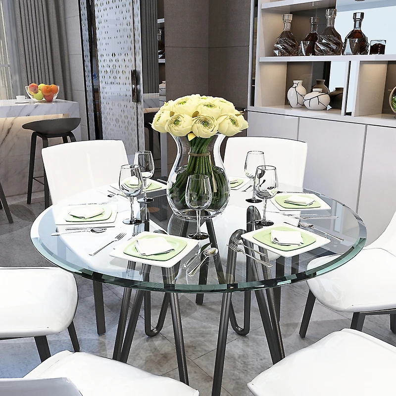 Streamdale 38" Beveled Polished Glass Tabletop (2/5" Thick)