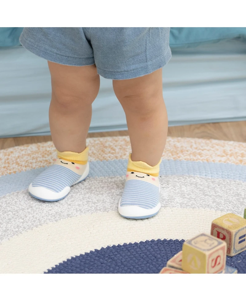 Komuello Infant Boys Breathable Washable Non-Slip Sock Shoes Crown Prince