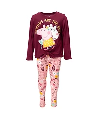 Peppa Pig Toddler Girls Pullover Long Sleeve Graphic T-Shirt & Leggings Toodler