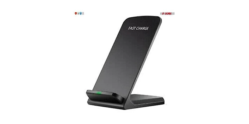 5 Core Wireless Charge, 10W Max Wireless Charging Stand, Qi Wireless Charging Stand Compatible with All Smart Phones, Samsung Galaxy S21 S20 S10 S9 S8