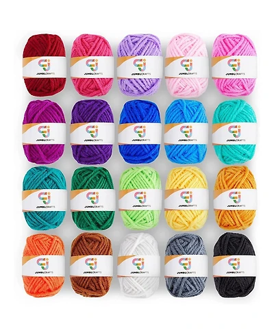 JumblCrafts Acrylic Yarn for Crocheting, 20 Crochet Yarn for Crafts
