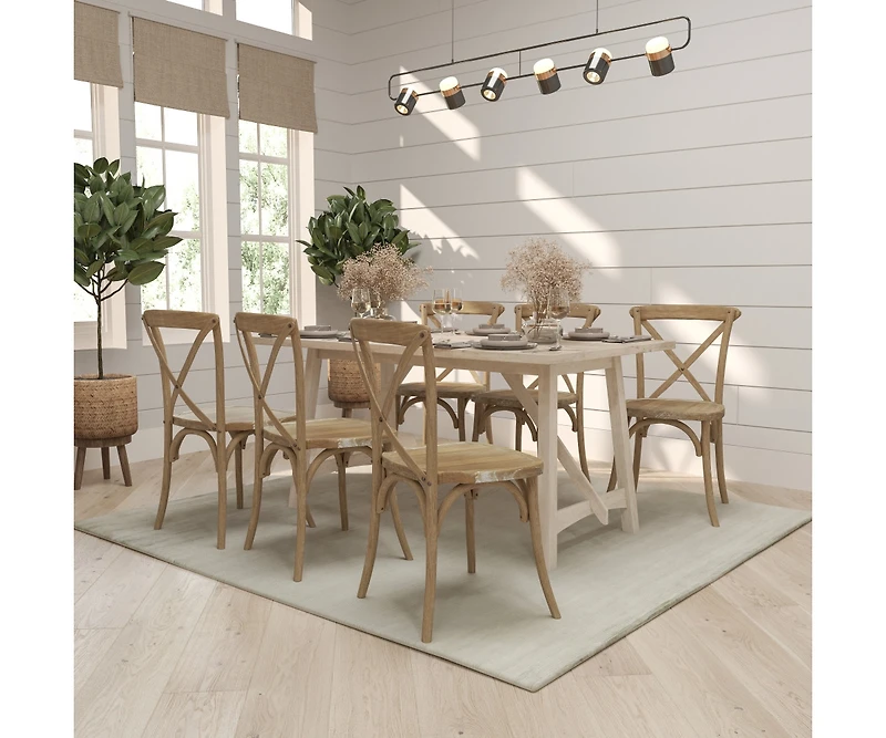 Bardstown X-Back Bistro Style Wooden High Back Dining Chair