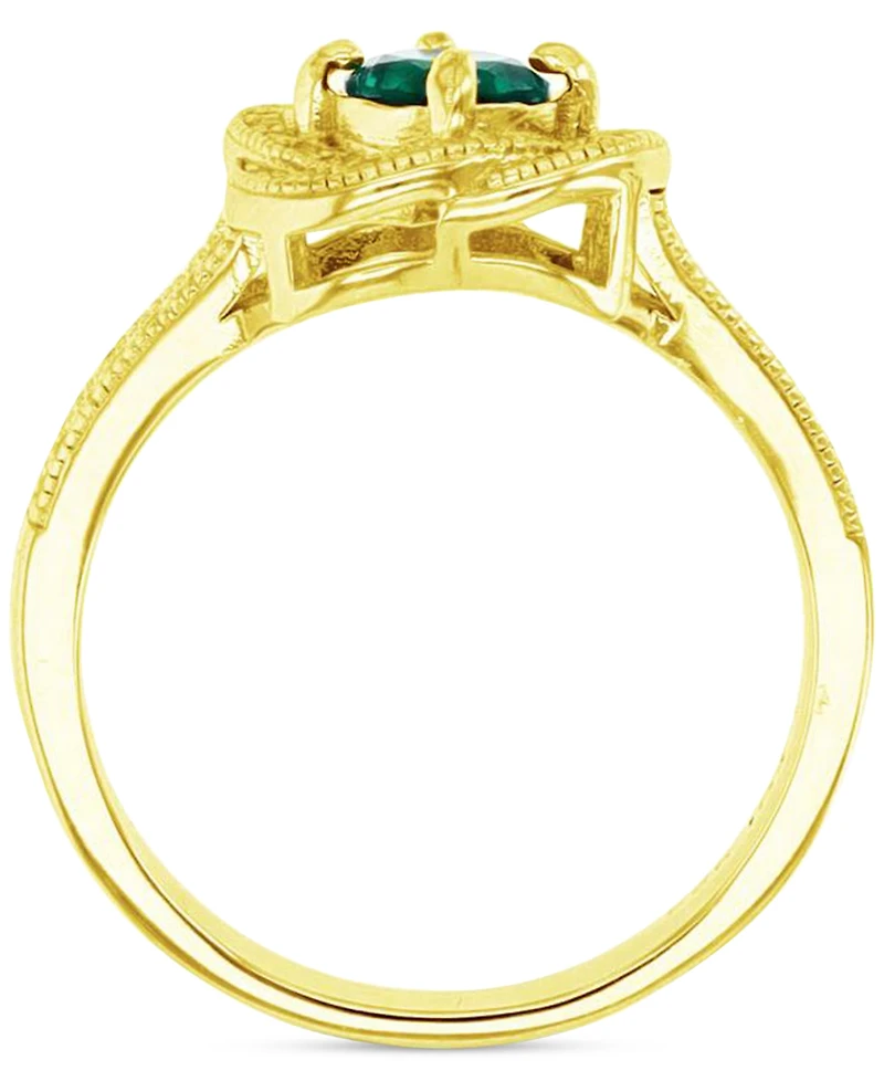 Cubic Zirconia Knot Ring 14k Gold-Plated Sterling Silver