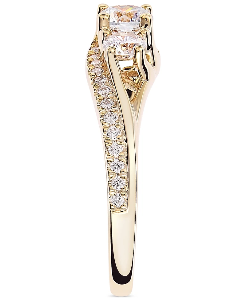 Diamond Three Stone Engagement Ring (1 ct. t.w.) in 14k Yellow Gold