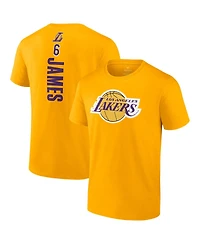 Men's Fanatics LeBron James Gold Los Angeles Lakers Playmaker Name and Number T-shirt