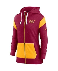 Women's Nike Burgundy, Gold Washington Commanders Monaco Lightweight Full-Zip Hoodie