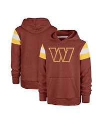Men's '47 Brand Heathered Burgundy Distressed Washington Commanders Premier Nico Pullover Hoodie