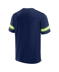 Men's Fanatics College Navy Seattle Seahawks Jersey Tackle V-Neck T-shirt