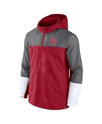 Men's Fanatics Crimson, Gray Oklahoma Sooners Game Day Ready Full-Zip Jacket