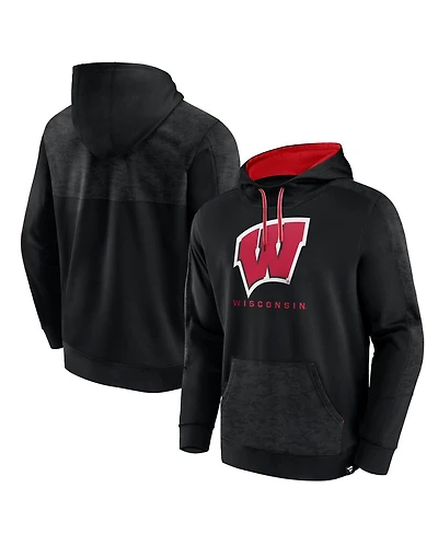 Men's Fanatics Black Wisconsin Badgers Defender Pullover Hoodie