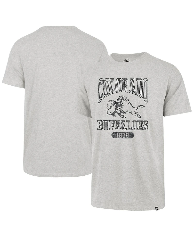 Men's '47 Brand Heather Gray Distressed Colorado Buffaloes 1876 Line Press Franklin T-shirt