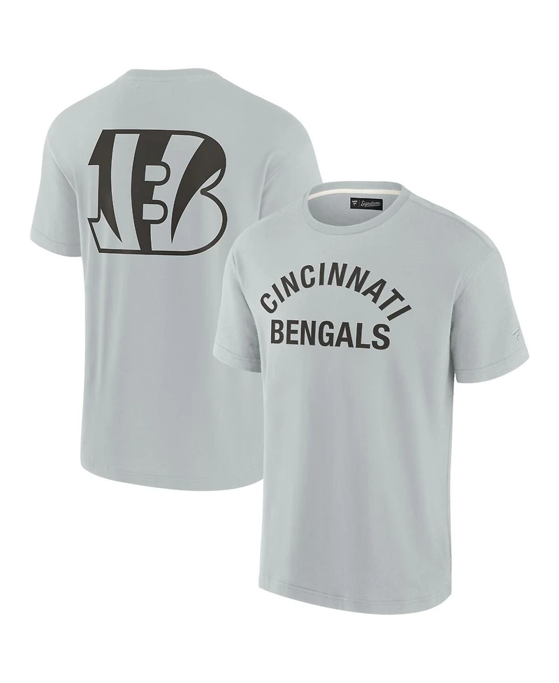 Men's and Women's Fanatics Signature Gray Cincinnati Bengals Super Soft Short Sleeve T-shirt